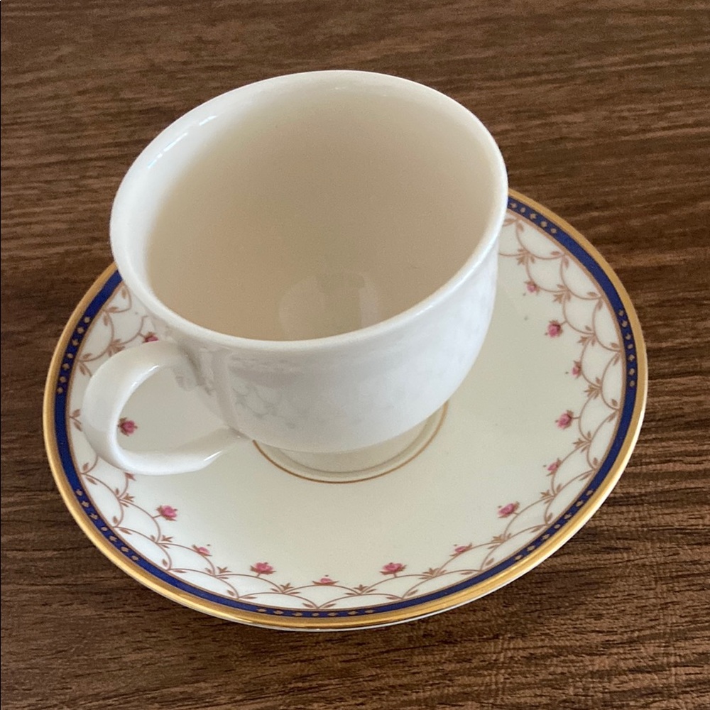 LENOX TERRACE ROSE SAUCER AND TEA CUP